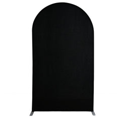 Lofaris Black Spandex Fit Round Top Backdrop Wedding Arch Cover
