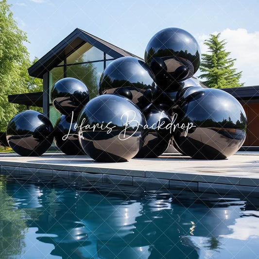 Lofaris Black Sphere Mirror Ball Reflective Decorative