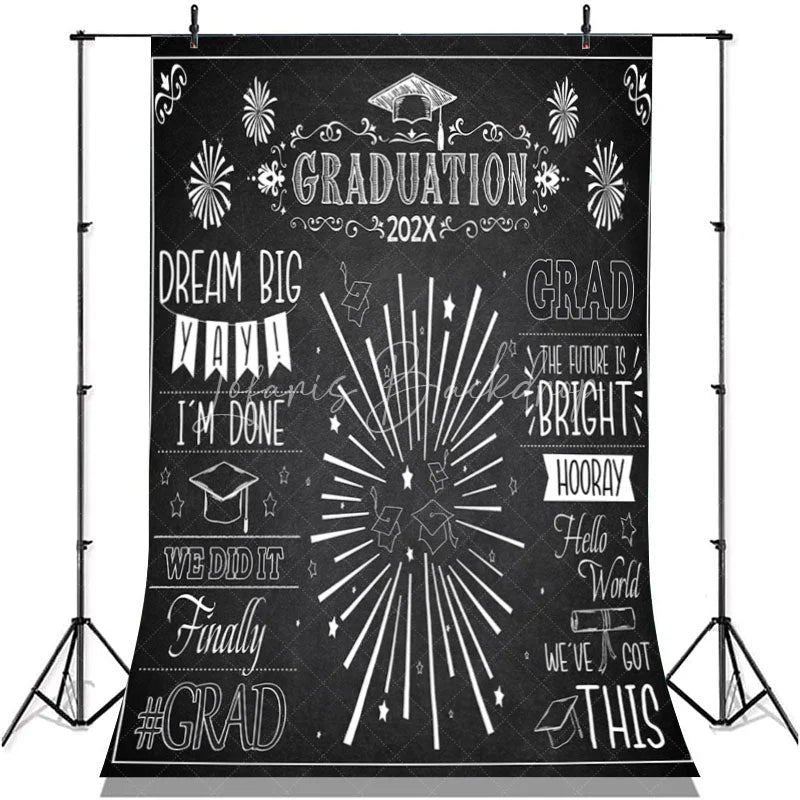 Lofaris Black White Graduation 2022 The True Is Bright Backdrop