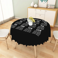 Lofaris Black White Simple Multiplication Round Tablecloth