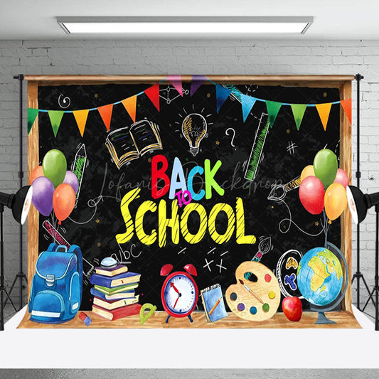 Lofaris Blackboard Flags Balloons Back To School Backdrop
