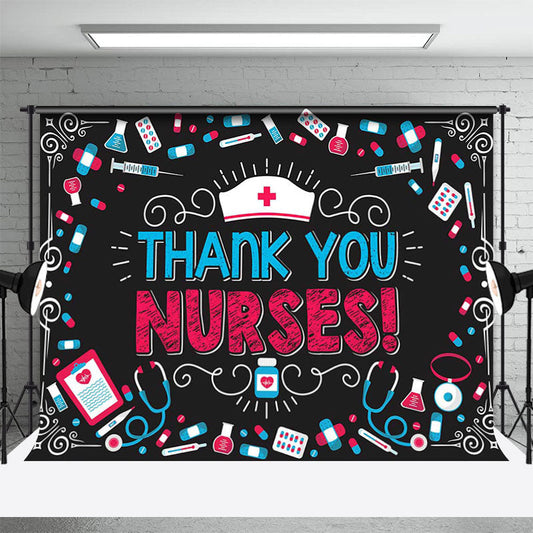 Lofaris Blackboard Medicine Cap National Nurses Day Backdrop