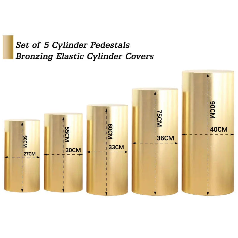 Lofaris Light Gold Bling Solid Color Stretchy Spandex Cylinder Covers