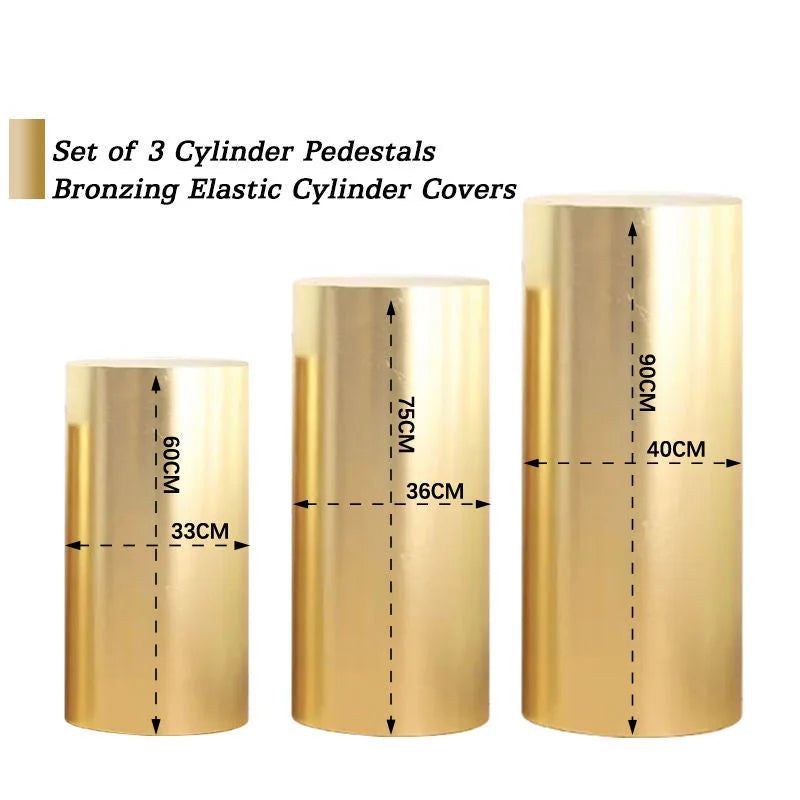 Lofaris Light Gold Bling Solid Color Stretchy Spandex Cylinder Covers
