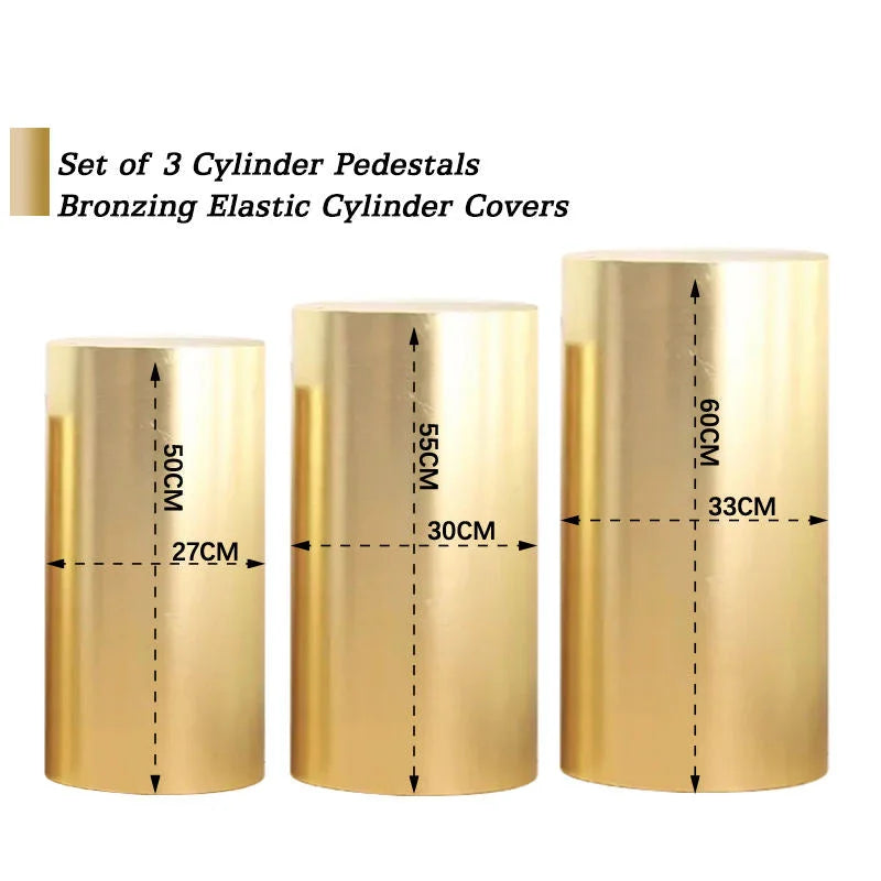 Lofaris Light Gold Bling Solid Color Stretchy Spandex Cylinder Covers