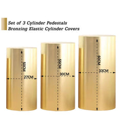 Lofaris Light Gold Bling Solid Color Stretchy Spandex Cylinder Covers