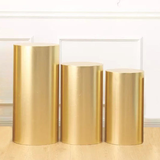 Light Gold Bling Bling Solid Color Stretchy Spandex Cylinder Covers
