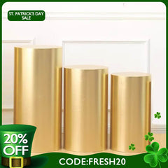 Light Gold Bling Bling Solid Color Stretchy Spandex Cylinder Covers