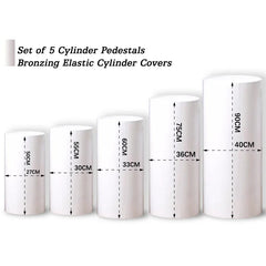 Lofaris White Bling Solid Color Stretchy Cloth Cylinder Covers