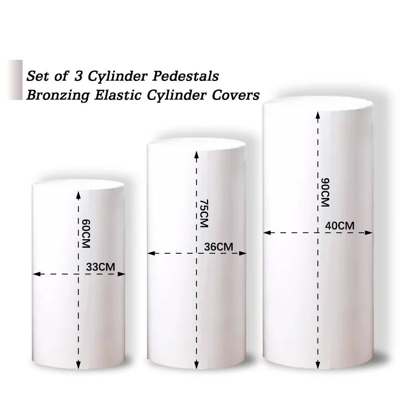Lofaris White Bling Solid Color Stretchy Cloth Cylinder Covers