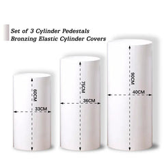 Lofaris White Bling Solid Color Stretchy Cloth Cylinder Covers