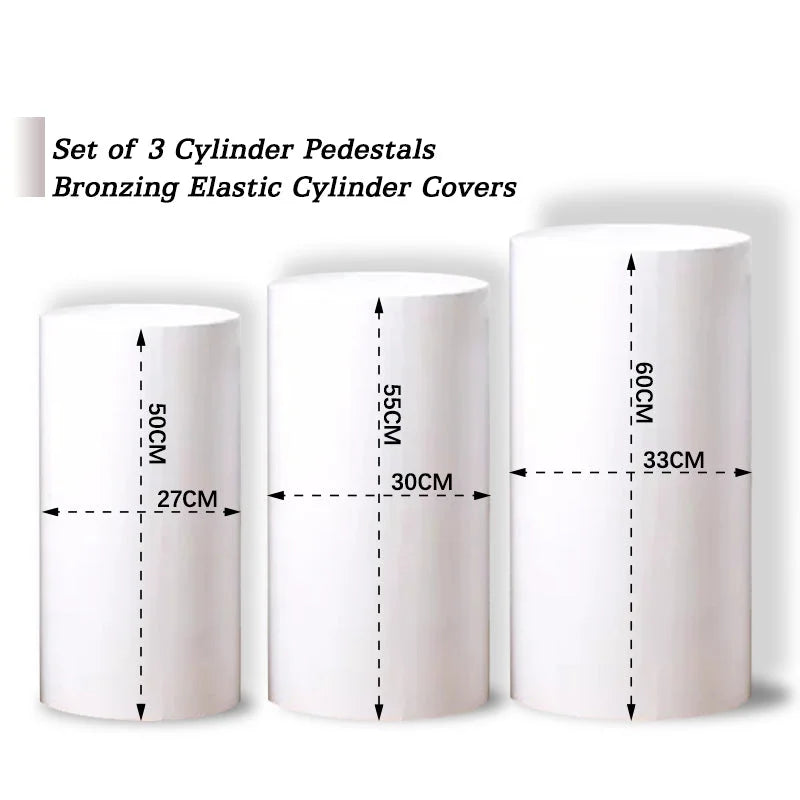Lofaris White Bling Solid Color Stretchy Cloth Cylinder Covers