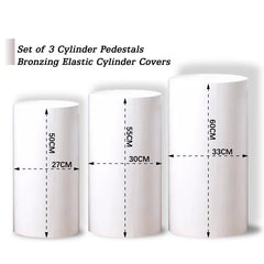 Lofaris White Bling Solid Color Stretchy Cloth Cylinder Covers