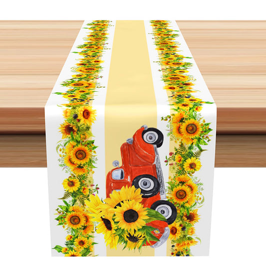Lofaris Blooming Sunflower Red Track Table Runner For Summer
