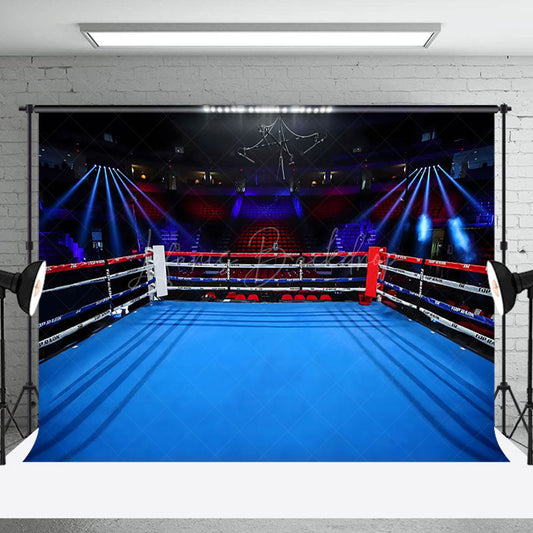 Lofaris Blue Boxing Ring Stands Sports Backdrop For Party