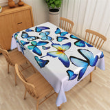 Load image into Gallery viewer, Lofaris Blue Butterflies Light Purple Boho Dining Tablecloth