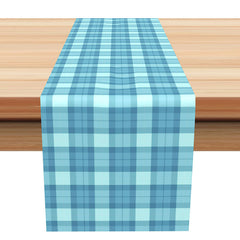 Lofaris Blue Checkered Patterns Table Runner For Dining Room