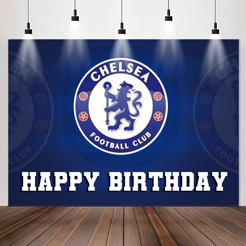 Lofaris Blue Chelsea Football Club Happy Birthday Backdrop