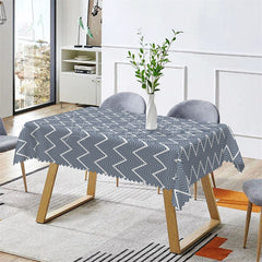 Lofaris Blue Chevron Pattern Dining Rectangle Tablecloth