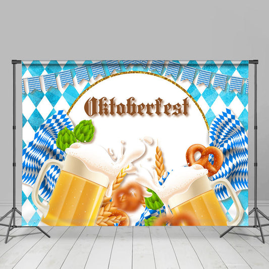 Lofaris Blue Flag Oktoberfest German Festival Backdrop