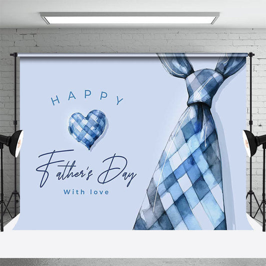 Lofaris Blue Heart Tie Happy Fathers Day Party Backdrop