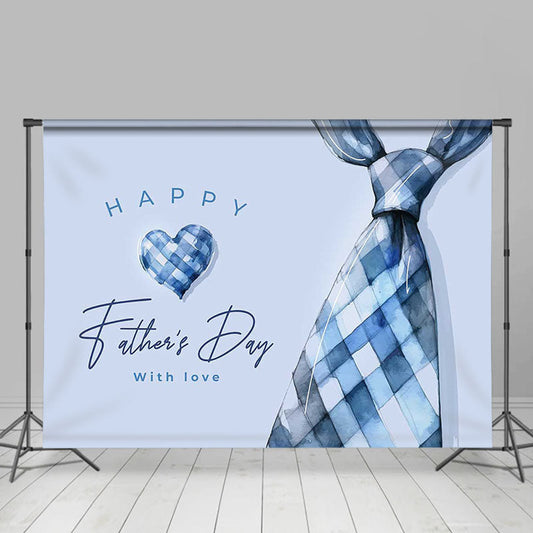 Lofaris Blue Heart Tie Happy Fathers Day Party Backdrop
