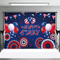 Lofaris Blue July 4 Red Balloon Independence Day Backdrop