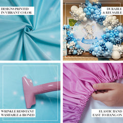 Lofaris Blue Little Prince Round Baby Shower Backdrop Kit