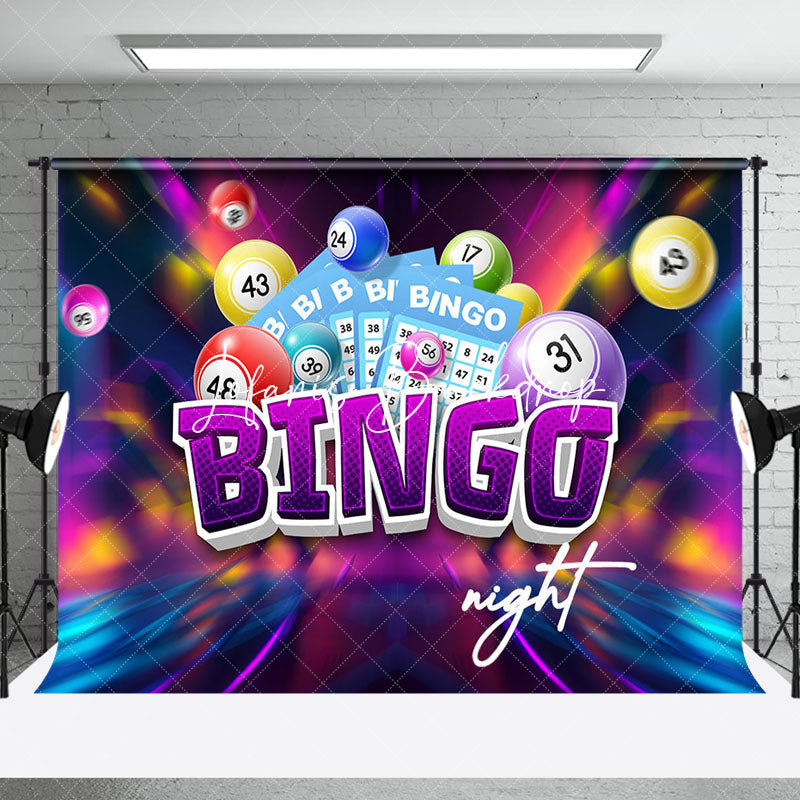 Lofaris Blue Lottery Flying Ball Bingo Night Party Backdrop