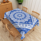 Load image into Gallery viewer, Lofaris Blue Manda Pattern Artistic Waterproof Tablecloth