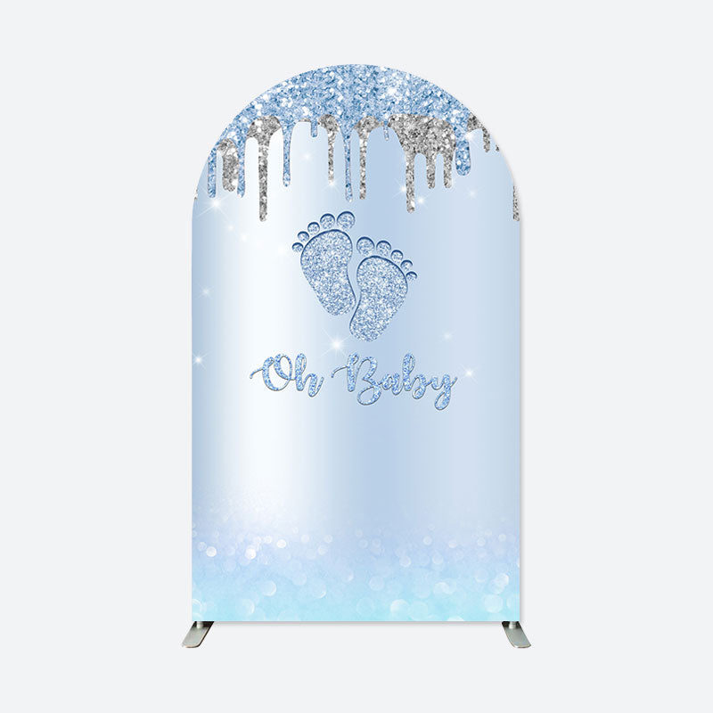 Lofaris Blue Oh Baby Party Double Sided Arch Backdrop