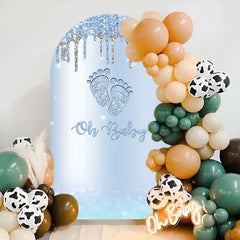 Lofaris Blue Oh Baby Party Double Sided Arch Backdrop