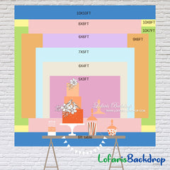 Lofaris Blue Once Upon A Time Castle Girl Birthday Backdrop