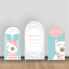 Lofaris Blue Pink Bear Stripe Baby Shower Arch Backdrop Kit