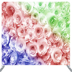 Lofaris Blue Pink Green Rose Fabric Backdrop Cover For Party