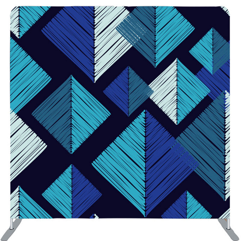 Lofaris Blue Pyramid Pattern Fabric Backdrop For Party Decor