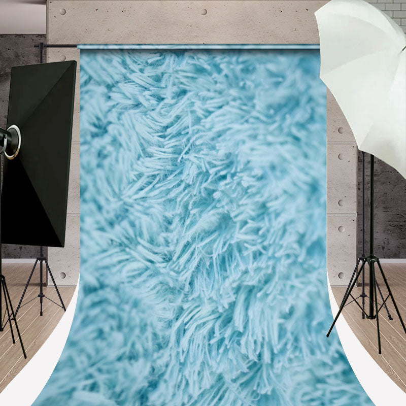 Fur Rug Backdrops Blue Realistic Fur Bokeh Art Sweep Photo Backdrop - Lofaris