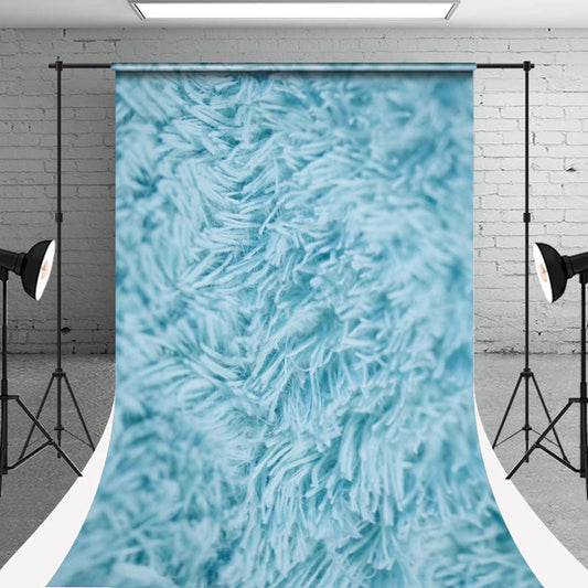 Lofaris Blue Realistic Fur Bokeh Art Sweep Photo Backdrop