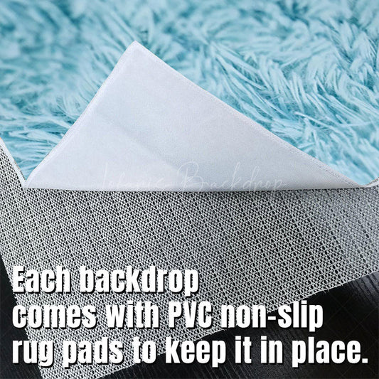 Lofaris Blue Realistic Villus Fabric Texture Bokeh Floor Mat