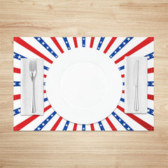 Lofaris Blue Red American Stars Stripes Set Of 4 Placemats