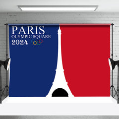 Lofaris Blue Red Eiffel Tower Olympic 2024 Party Backdrop