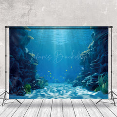 Lofaris Blue Sea Bottom Rock Fish Seaweed Photo Backdrop