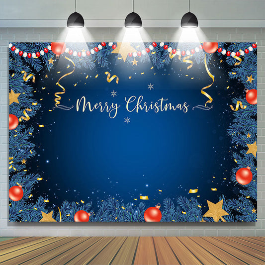 Lofaris Blue Sequin Ball Pine Christmas Photoshoot Backdrop