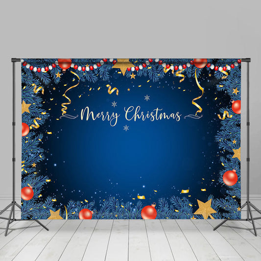 Lofaris Blue Sequin Ball Pine Christmas Photoshoot Backdrop