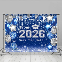 Lofaris Blue Silver Balloons Bokeh Graduation Prom Backdrop