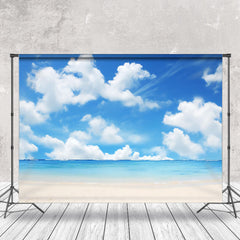 Lofaris Blue Sky Clouds Sea Beach Photography Cloth Backdrop