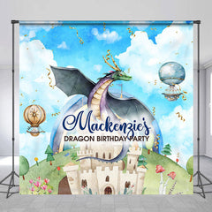 Lofaris Blue Sky Dragon Castle Fairy Custom Birthday Backdrop