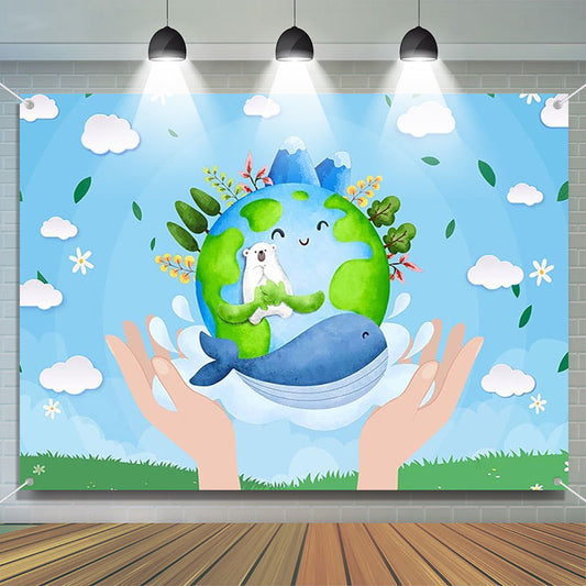 Lofaris Blue Sky Nature Happy Earth Day Travel Theme Backdrop
