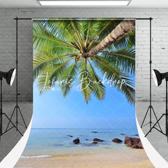 Lofaris Blue Sky Sea Beach Summer Photoshoot Sweep Backdrop