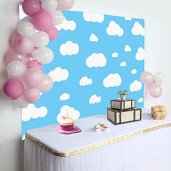 Lofaris Blue Sky White Cloud Cute Simple Birthday Backdrop